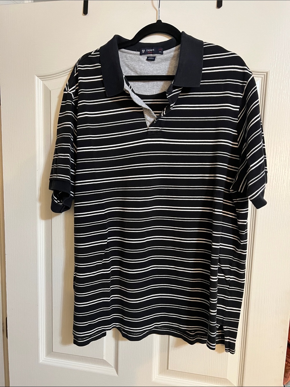 Daniel Cremieux Black and White Striped Polo